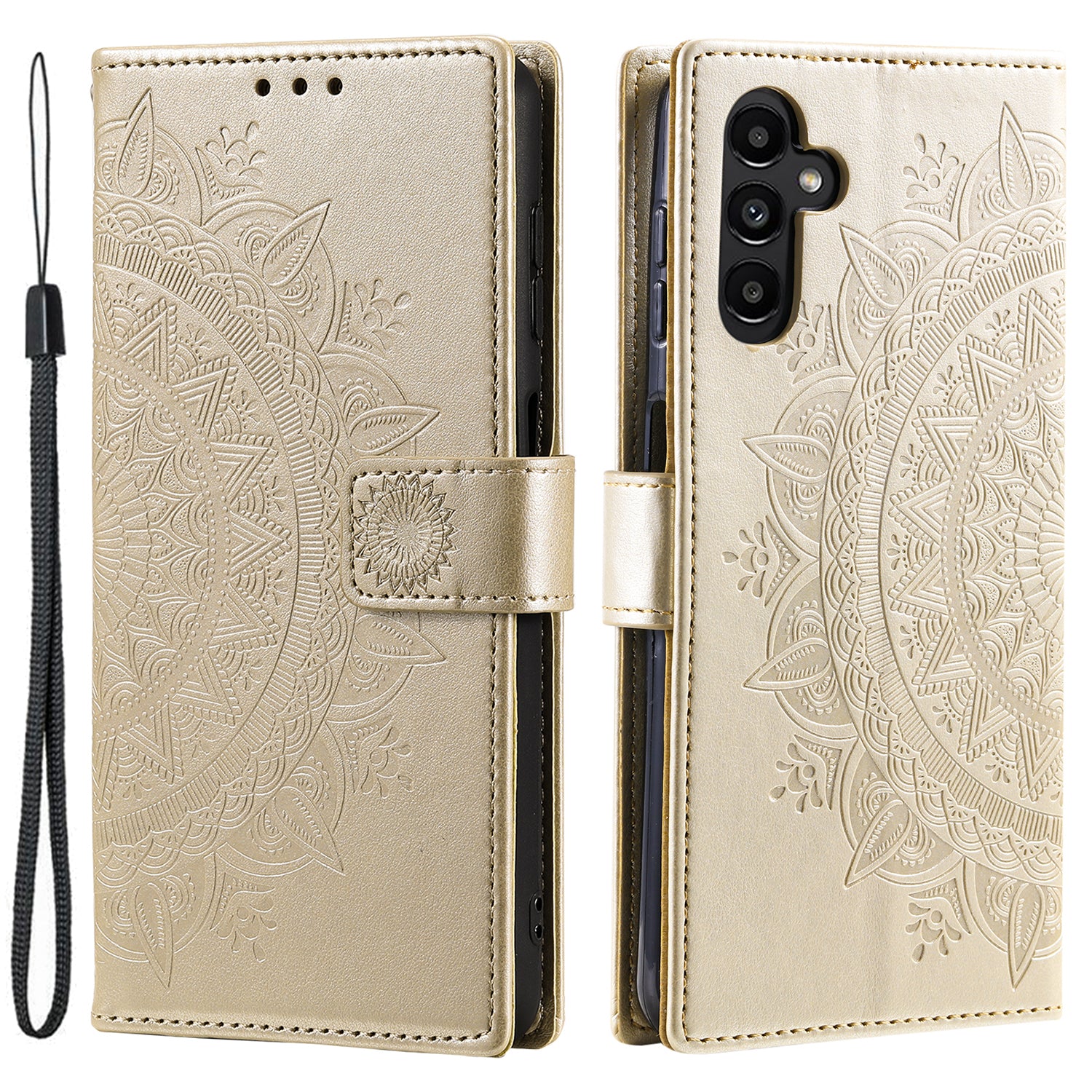 Til Samsung Galaxy A24 4G PU læder pung telefon etui med trykt mandala blomstermønster stativ cover Til Samsung Galaxy A24 4G PU læder pung telefon etui med trykt mandala blomstermønster stativ cover